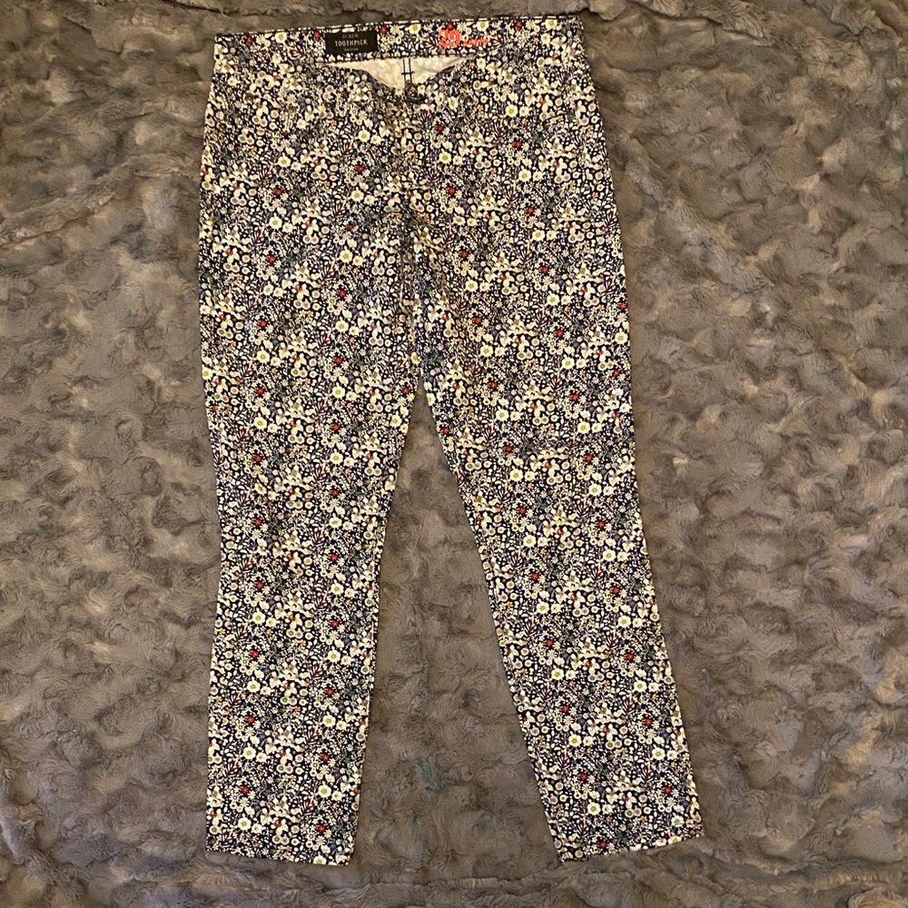 J. Crew Liberty Floral Toothpick Jeans 29 ankle